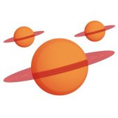 Planètes oranges sticker