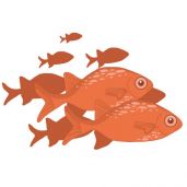 Poissons rouges sticker 