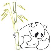 Panda Lune sticker mural