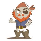 Barbe-rousse sticker pirate