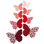 Papillons rouges sticker mural