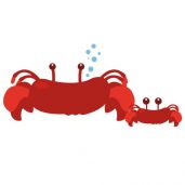 Crabes rouges sticker mural